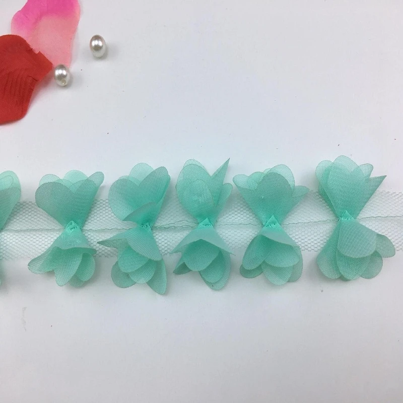 Многоцветный красивый шифон 3D кружевной отделкой ткани украшения DIY аксессуары