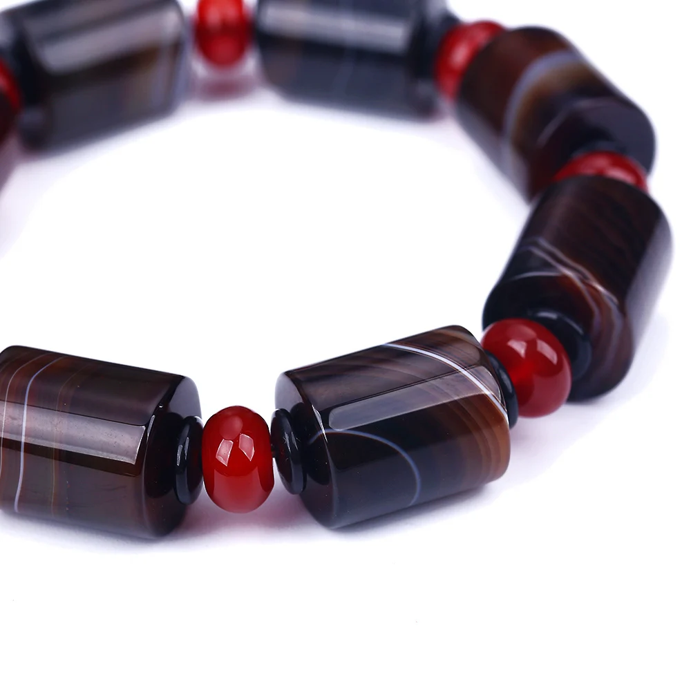 2018 натуральный Йога подарок черные красные бусины из агата браслеты для женщин