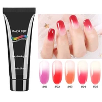 1PC 15ml Thermo Changing Poly Nail Gel 5Colors Soak-Off UV LED Quick Building Professional Temperature Chameleon Nail Gel