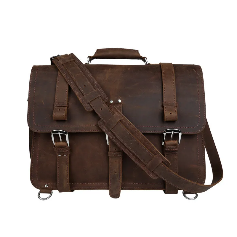 Пояса из натуральной кожи большой ёмкость 17 дюймов ноутбук рюкзак для мужчин's