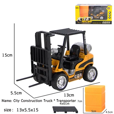 Forklift Высокая моделирования сплава Инженерная модель автомобиля сплав экскаватор игрушки, пульверизатор Кран вилочный погрузчик игрушечный транспорт - Цвет: Forklift