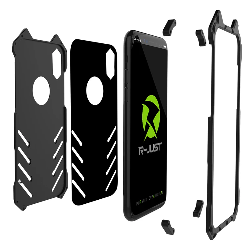 R-JUST для iphone8 5.8 дюйма металла алюминиевая противоударный чехол Панцири