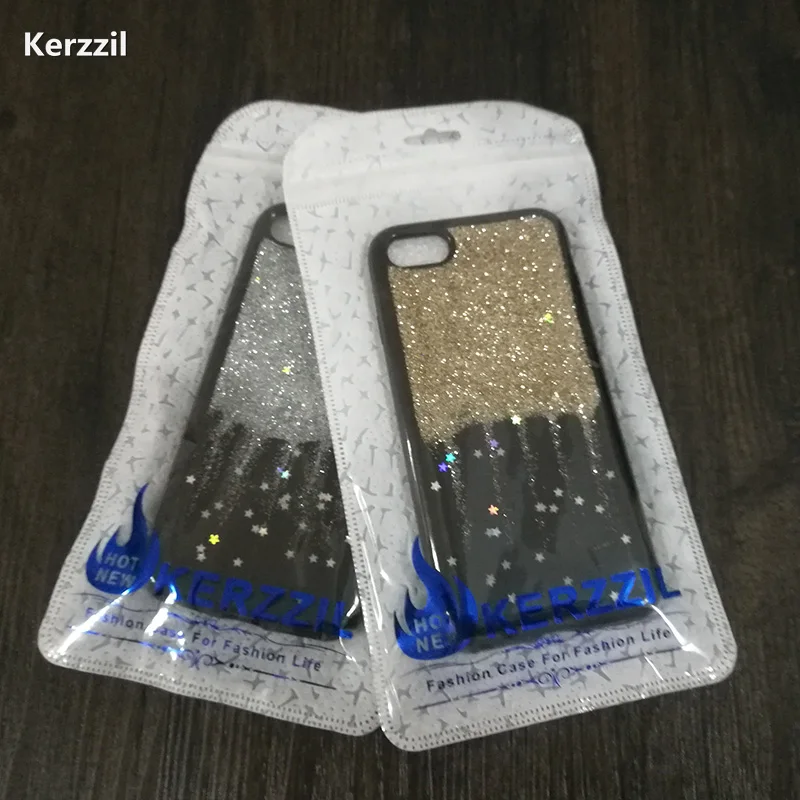 Блестящие Чехлы Kerzzil с градиентом золотого и серебряного цвета для iPhone 7 6 6S Plus