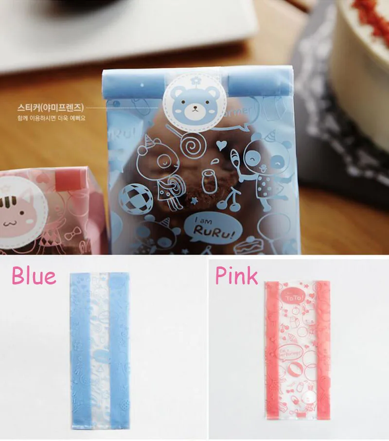 50 шт. красивая плоская упаковочная сумка бесплатный подарок милые наклейки