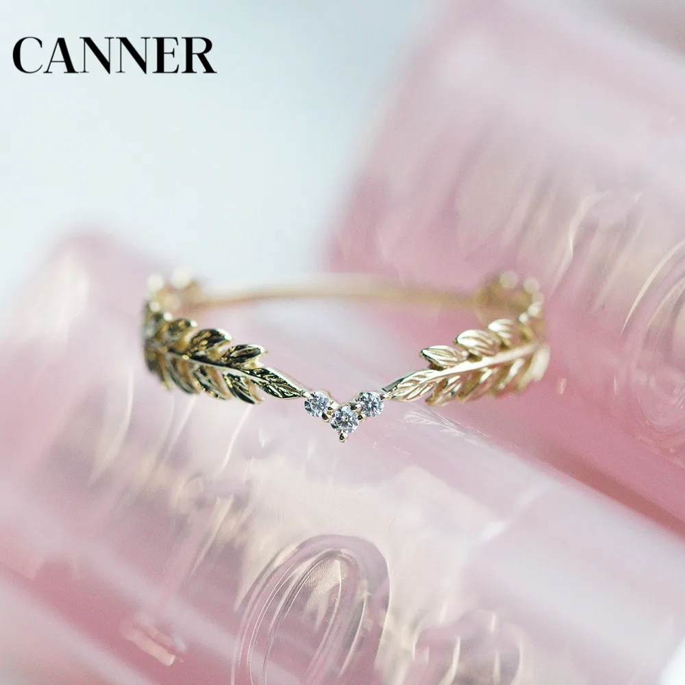 Женское кольцо с изображением пшеницы Canner Золотое на палец вечерние кольца