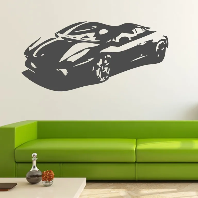 57x130 см Модный большой автомобиль Audi R8 Coupe спорт, настенное Искусство Наклейка домашний декор Гоночная машина настенная бумага художественная виниловая художественная Фреска KW-331