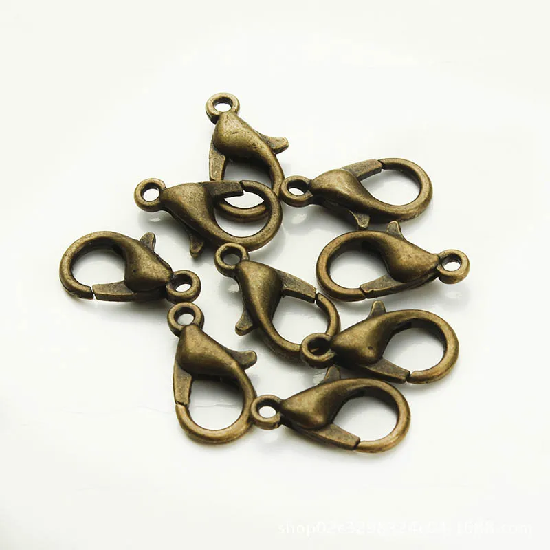 Antique Bronze 50 шт. 10/12/14/16 мм Серебряный, Золотой, родиевый застежками для изготовления ювелирных изделий Цепочки и ожерелья застежка Разъем Браслет "сделай сам" конец Крючки - Цвет: Antique Bronze