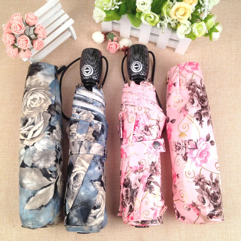 Автоматический тройной складной зонт от солнца и дождя для женщин мини юбка