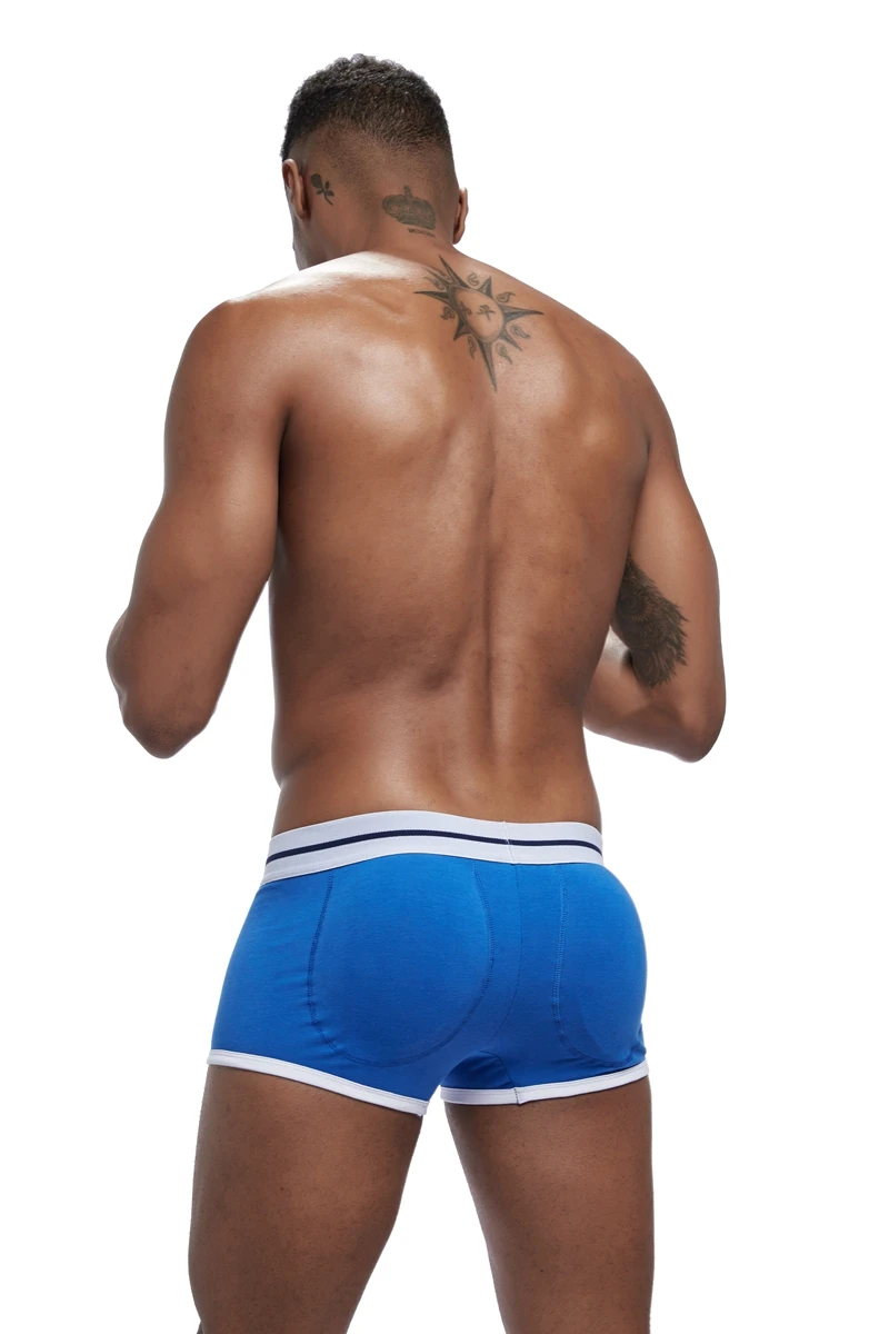 JOCKMAIL, Брендовое, увеличивающее Мужское нижнее белье, боксеры, сексуальные, выпуклость, мягкий, гей, накладка на пенис спереди+ сзади, волшебные ягодицы, съемные, пуш-ап чашки