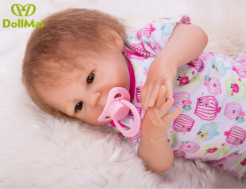 Милая новорожденная девочка bebes reborn 46 см силиконовая кукла baby настоящая мягкая