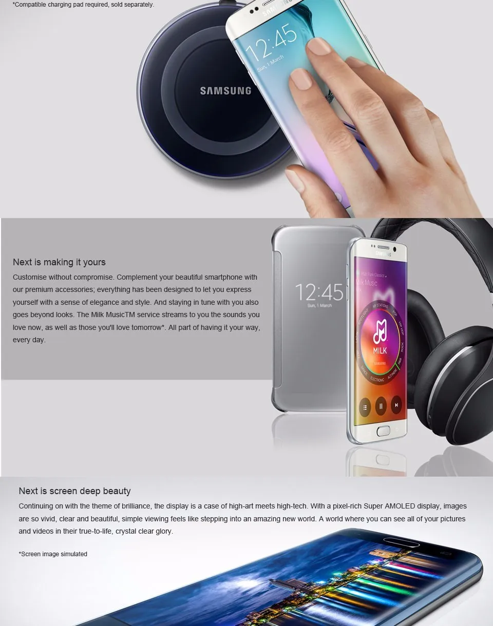 Разблокированный мобильный телефон samsung Galaxy S6/s6 edge, 4G, GSM, Android G925F, четыре ядра, 5,1 дюймов, 16 МП, 3 Гб ram, 32 ГБ rom, сотовый телефон