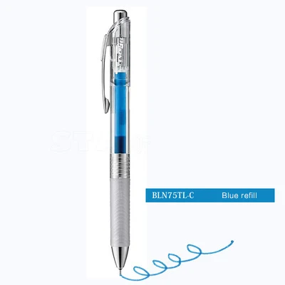 blue refill JIANWU Japan Pentel прозрачный цветной стержень сменный гелевый карандаш Ограниченная серия пресс-ручка BLN75 нейтральная ручка kawaii школьные принадлежности 0,5 мм - Цвет: blue refill