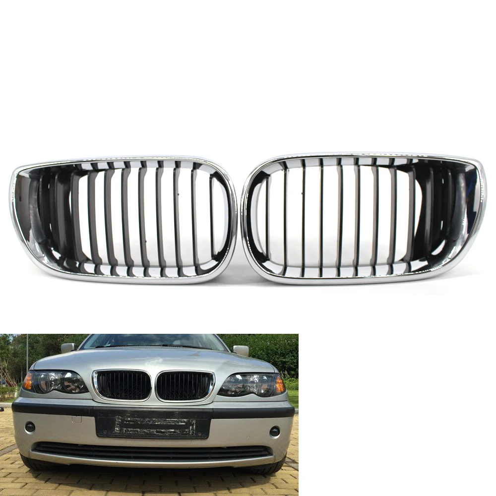 

Gloss Kidney Style Front Grille Half Chrome for BMW E46 02-05 3 Series Sedan Auto Parts