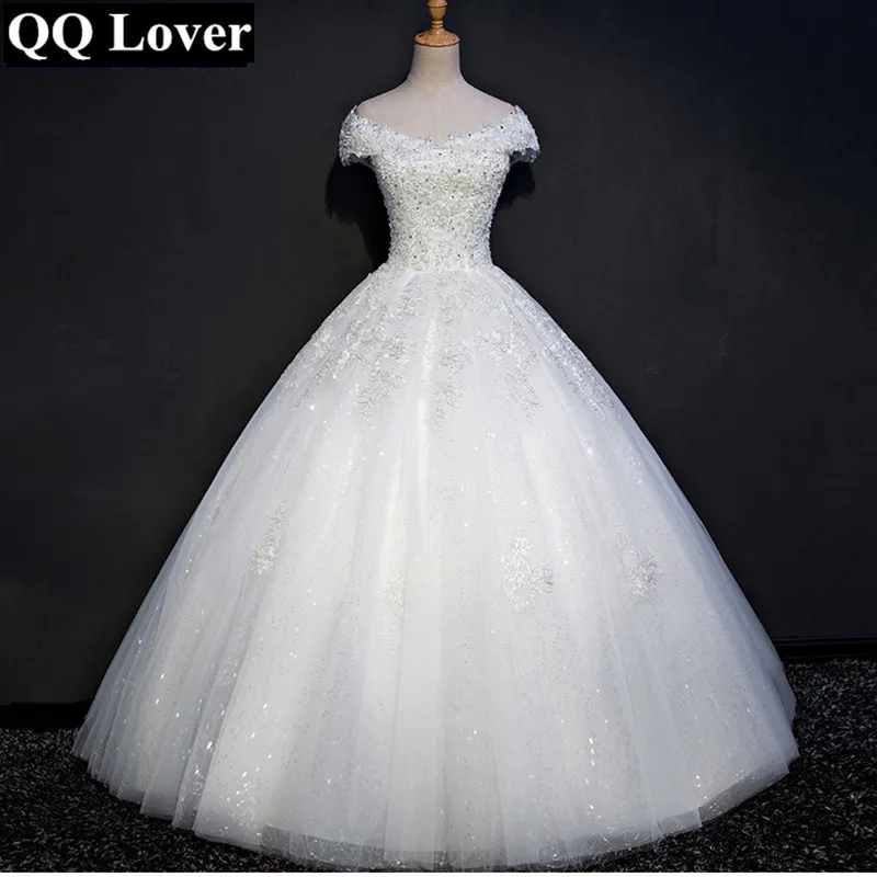 Кружевное бальное платье QQ Lover с вырезом лодочкой для свадьбы 2019|lace wedding dress|wedding