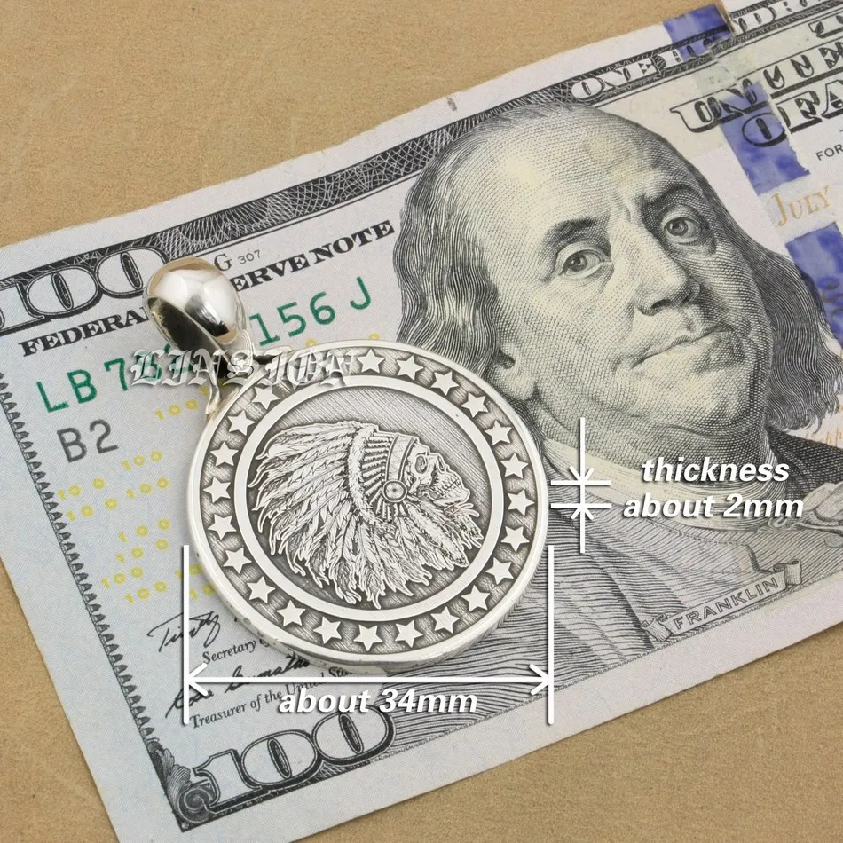 LINSION яркие детали искусственное серебро 999 пробы индийский платок Череп звезды