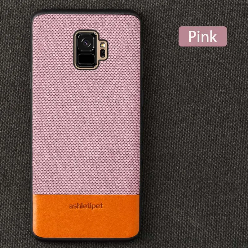 Розовый Ткань с вышивкой из воловьей кожи, чехол для телефона для samsung Galaxy S10 s9 s8 Plus s7 s10E Крышка для a50 a70 a80 a30 a9 a8 a7 Примечание 10 плюс 9 8 - Цвет: Розовый