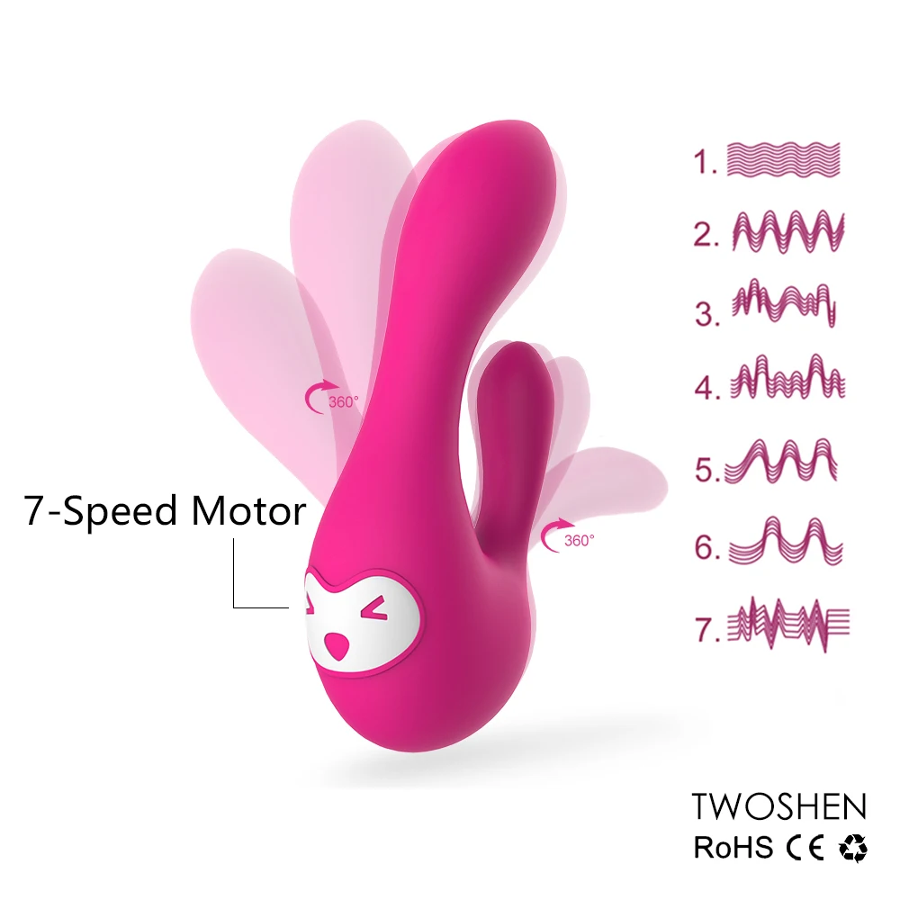 7 скоростей вибратор кролик двойной мотор клитор и точка G фаллоимитатор