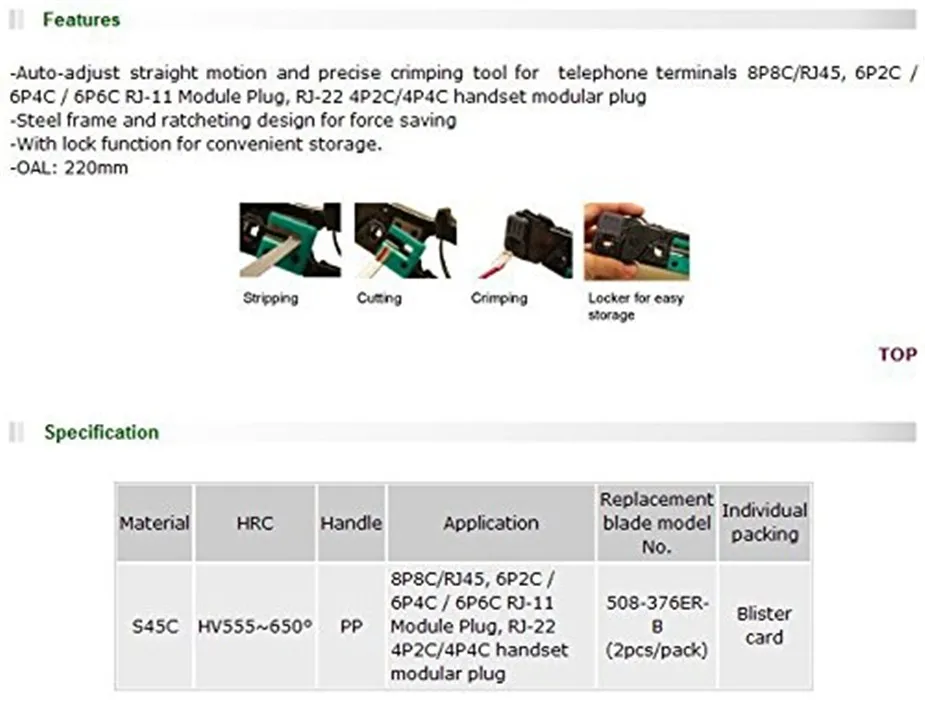 Продажи Pro'skit cp-376m модульная обжимной инструмент (225 мм) 4 P 6 8 Ethernet кабель клещи