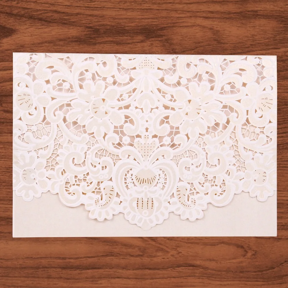 FENGRISE 1 комплект свадебные пригласительные карты золотой красный белый лазерный