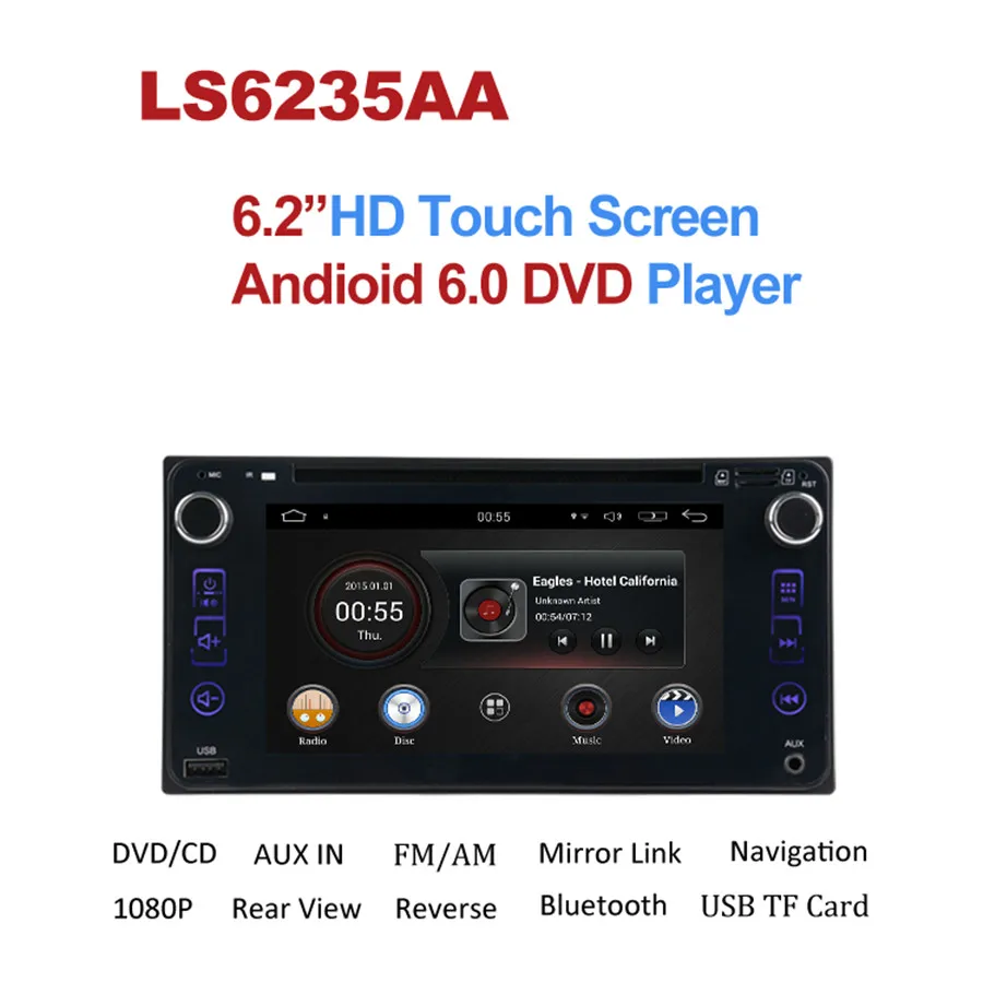 HD 1024X600 2Din четырехъядерный 2 Гб ОЗУ 32 ПЗУ Android 6.0.1 автомобильный DVD GPS навигационный