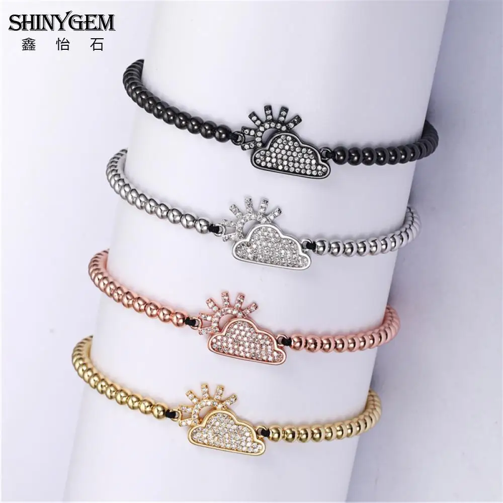 ShinyGem модные солнце и облако Шарм Браслеты со стразами 4 цвета браслет ручной