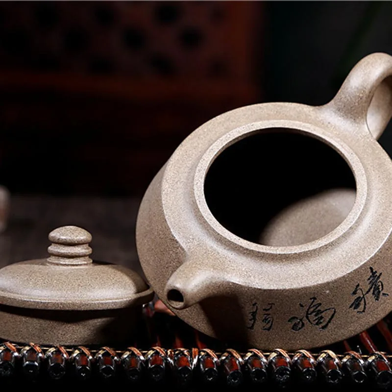

190ML Yixing Purple Clay Teapot Vintage Word Raw Ore Duan Mud Zisha Pot Drinkware Office Tea Ceremony Tieguanyin Kettles Gifts