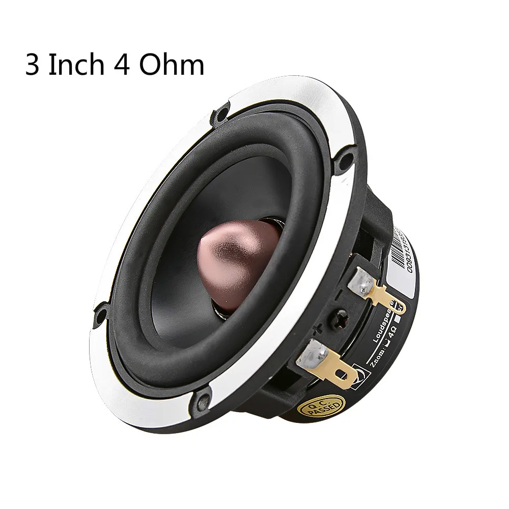 AIYIMA 1 шт. 3 дюймовый Среднечастотный динамик Hifi 4, 8 Ом 30 Вт пулей звук Динамик автомобиля DSP три пути аудио Алюминий Керамика для автомобиля "сделай сам" - Цвет: 4 Ohm Speaker