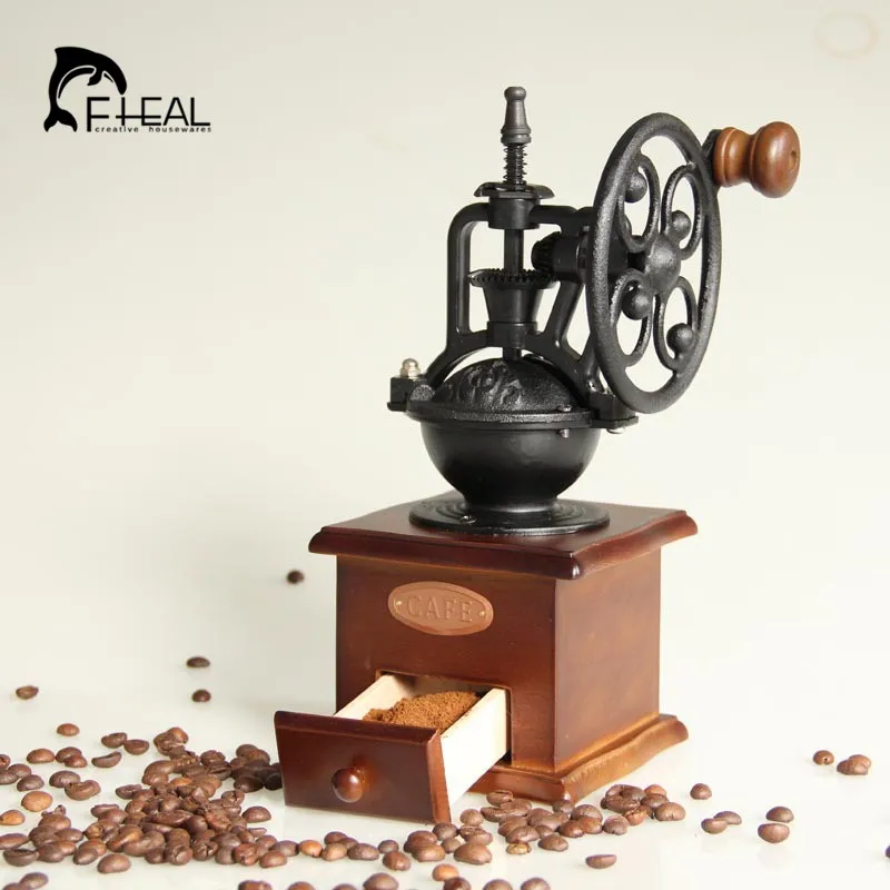 FHEAL винтажная ручная кофемолка с колесом обозрения керамическим механизмом