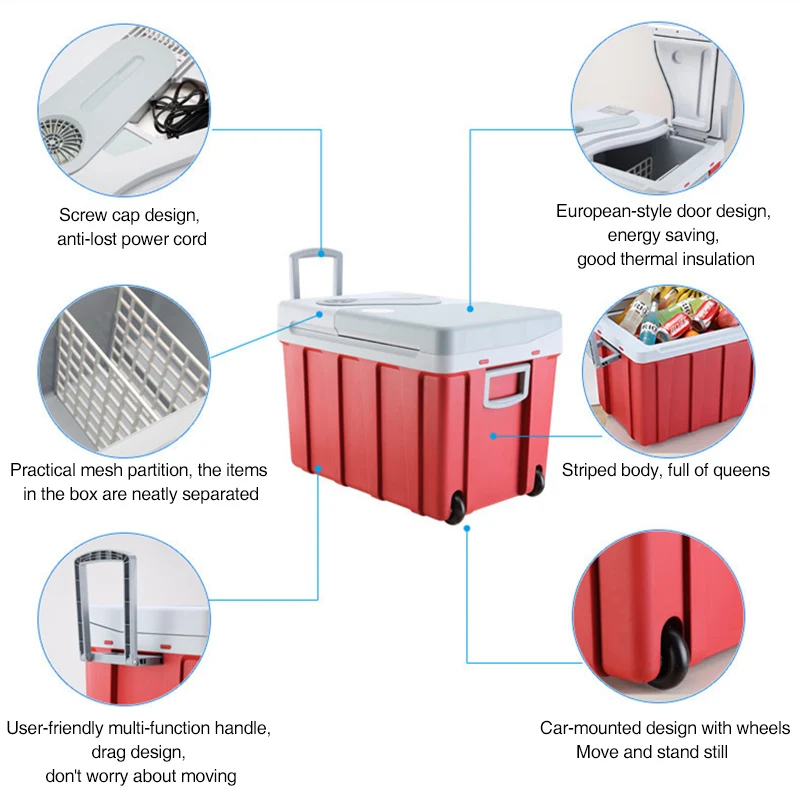 Автомобильный компрессор холодильника охладитель для дома и пикника 40 л 12 В 24