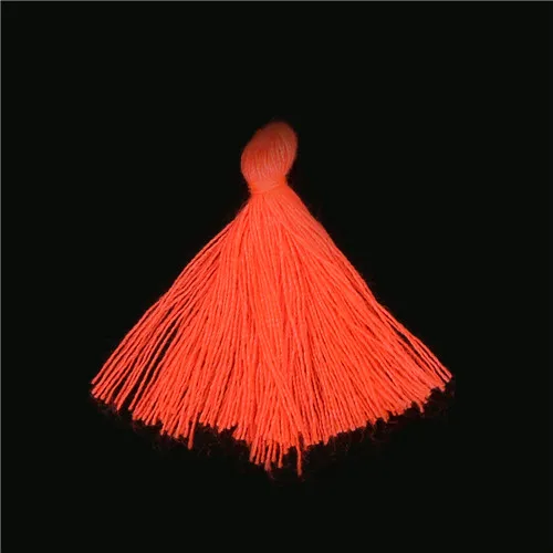 Neon Orange 50 шт. 27 мм Мини полиэстер хлопковая нить ткань кисточка DIY кулон ювелирные изделия изготовление ключей бахрома отделка Ремесло кисточки Швейные аксессуары - Цвет: Neon Orange