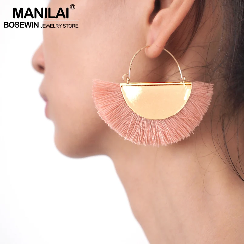 Женские богемные серьги с бахромой MANILAI модные ювелирные изделия из металла