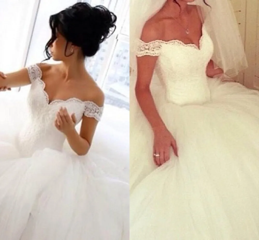 

Luxury Lace cap Sleeve Ball Gown Wedding Dresses Bridal Gown 2020 Princess Wedding Dresses Turkey