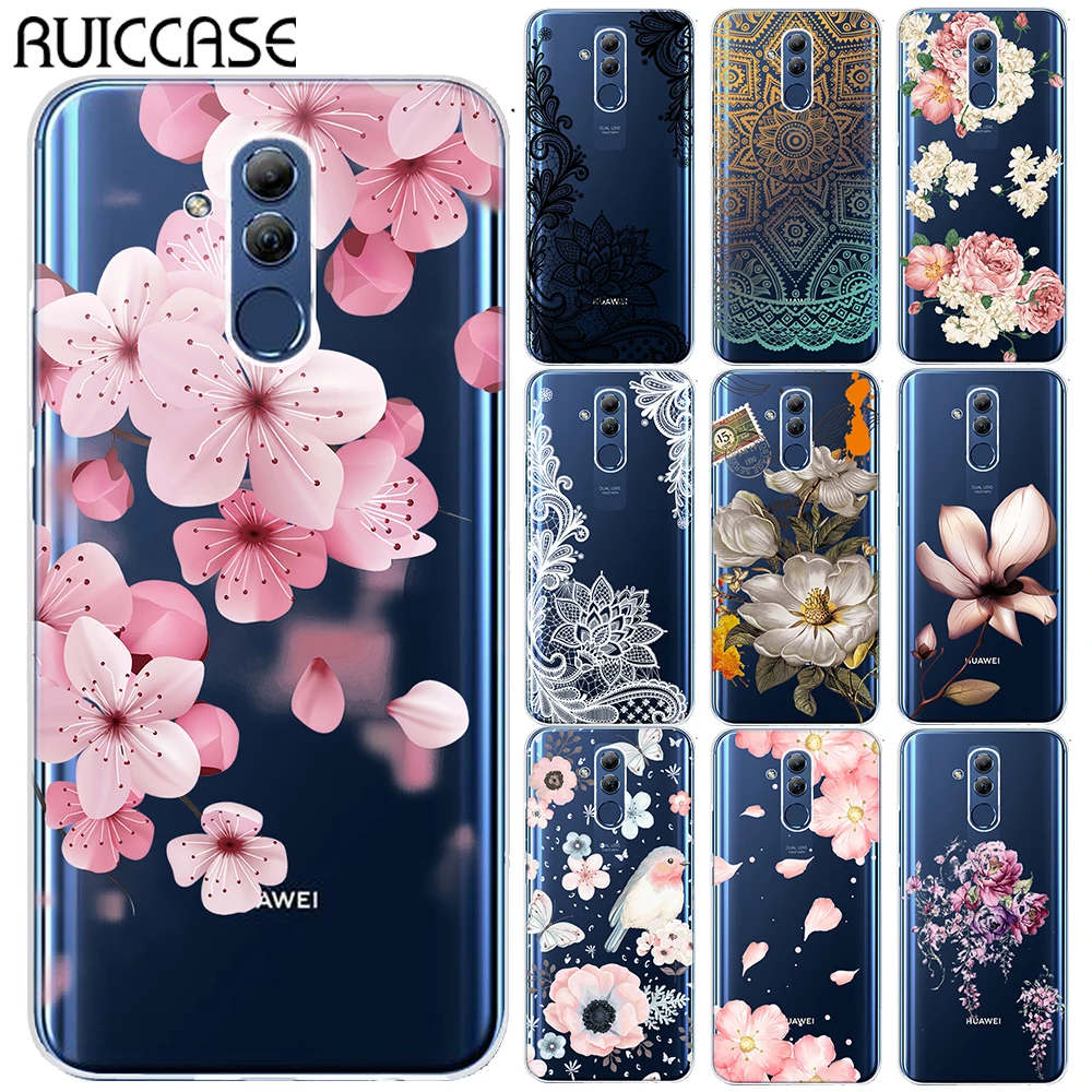 Пикантный мягкий чехол из ТПУ в стиле ретро с цветочным рисунком для Huawei Mate 10 20 Lite
