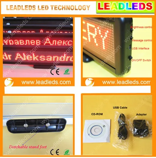 Программируемый USB СВЕТОДИОДНЫЙ Автомобильный дисплей красный светодиодный