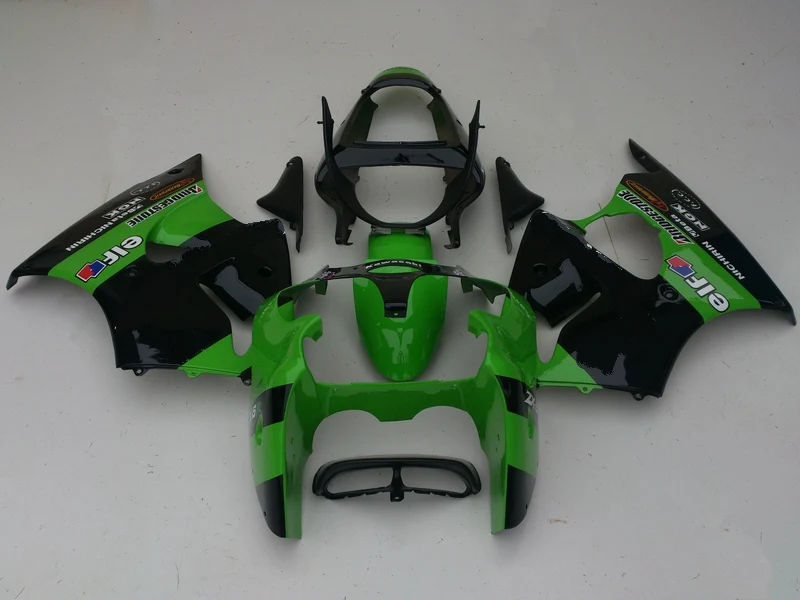 Обтекатель KAWASAKI kit ZX 6R 2000 2001 2002 ZX6R 00 01 02 зелено черные Обтекатели AA28|Полные