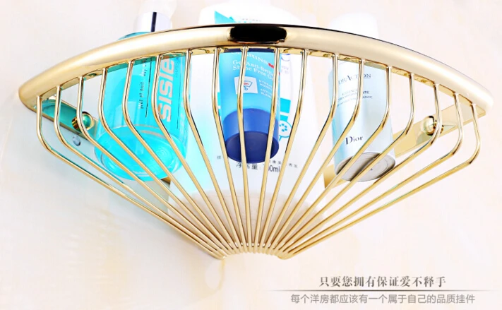 Top high quality total brass material gold finished bathroom shelves basket holder soap accessories | Обустройство дома