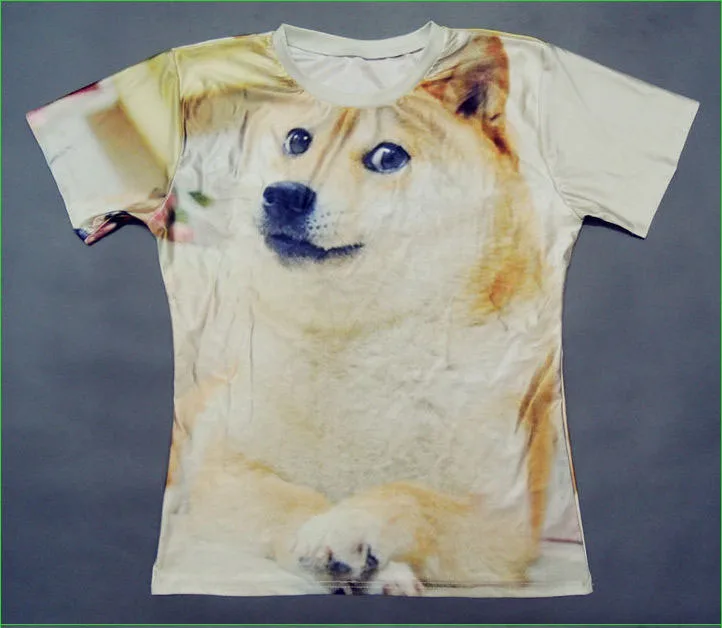Женская/Мужская 3d футболка с коротким рукавом и принтом собаки Galaxy Shibe Dogecoin лето