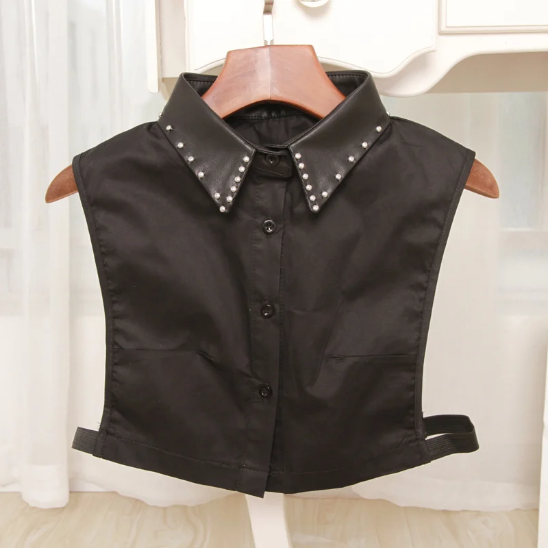 Искусственный воротник женский с заклепками искусственный в стиле панк из