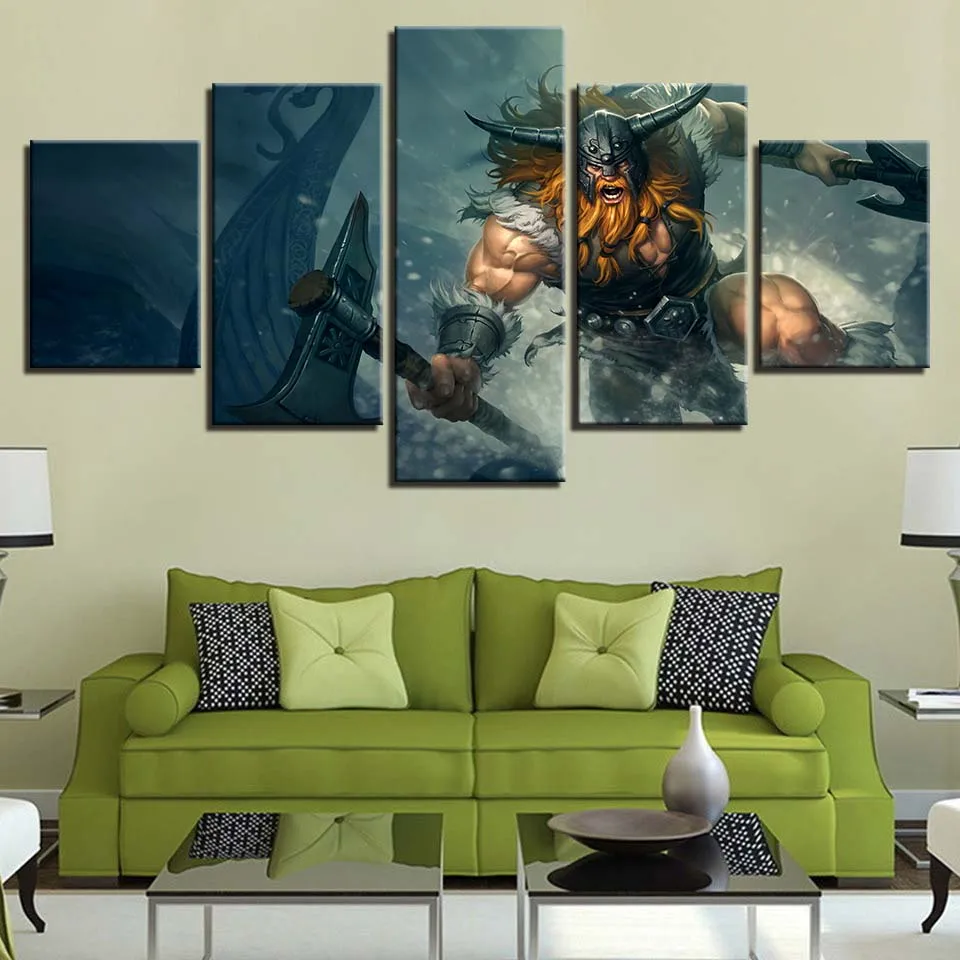 Decoration Canvas Painting HD Prints Home Hero Alliance 5 Pieces Game Wall Art Modular Pictures Artwork Creative Poster For Gift | Дом и сад