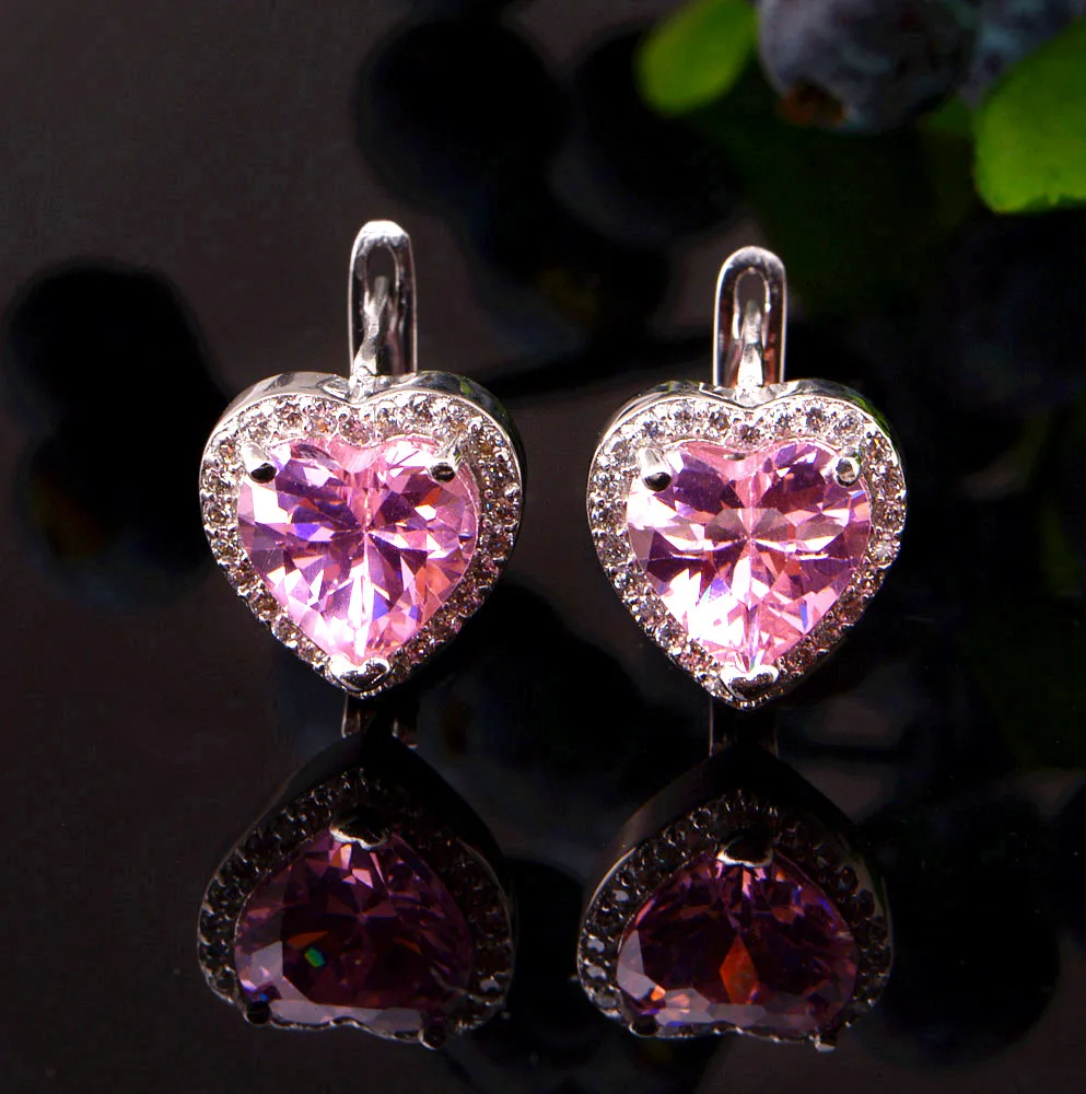 Американские фондовые 5% скидка женские розовые серьги с сердцем большие