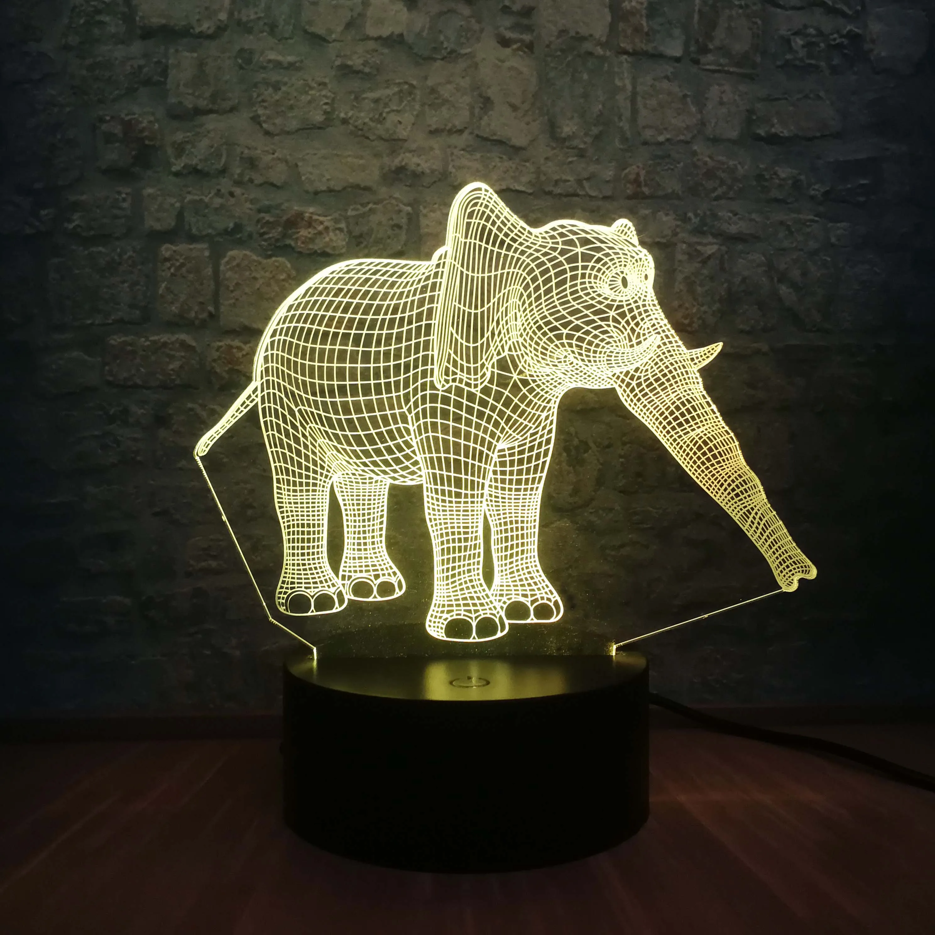 3D Таиланд Слон USB Иллюзия Светодиодная лампа в виде животных ночник Светильник