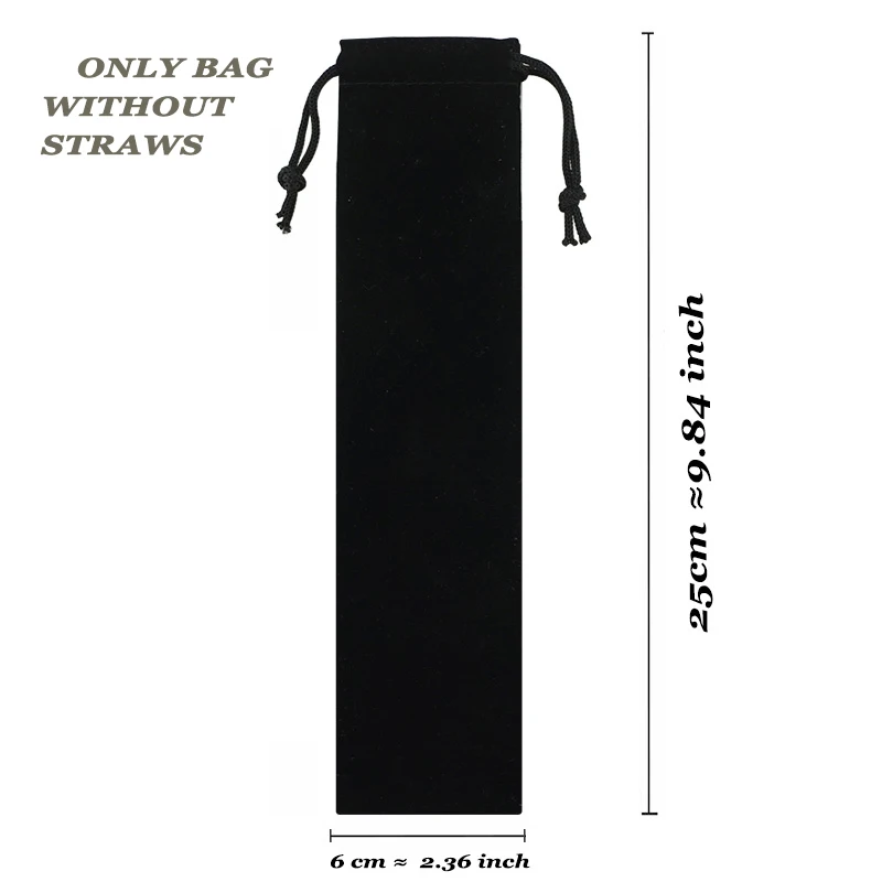Black Bag 6cm Многоразовая пивная соломенная Высокое качество 304 Нержавеющая сталь металлическая соломинка с чистящая щетка для кружек 20/30 унций Кофе Барные аксессуары - Цвет: Black Bag 6cm