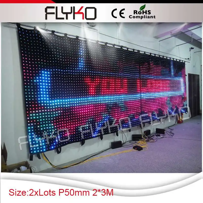 Бесплатная доставка сценический занавес P5 2X3 светодиодный Рождественский
