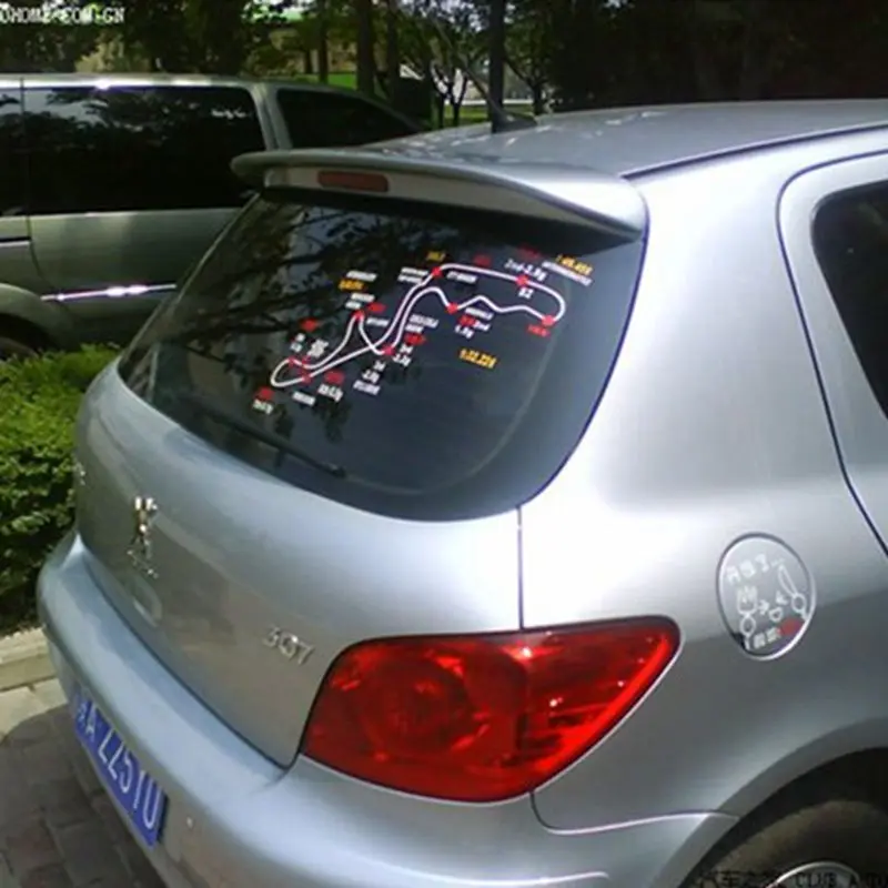 Подходит для Peugeot 307 спойлер 2006 2007 2008 2009 2010 2011 2012 Стайлинг автомобиля ABS пластик