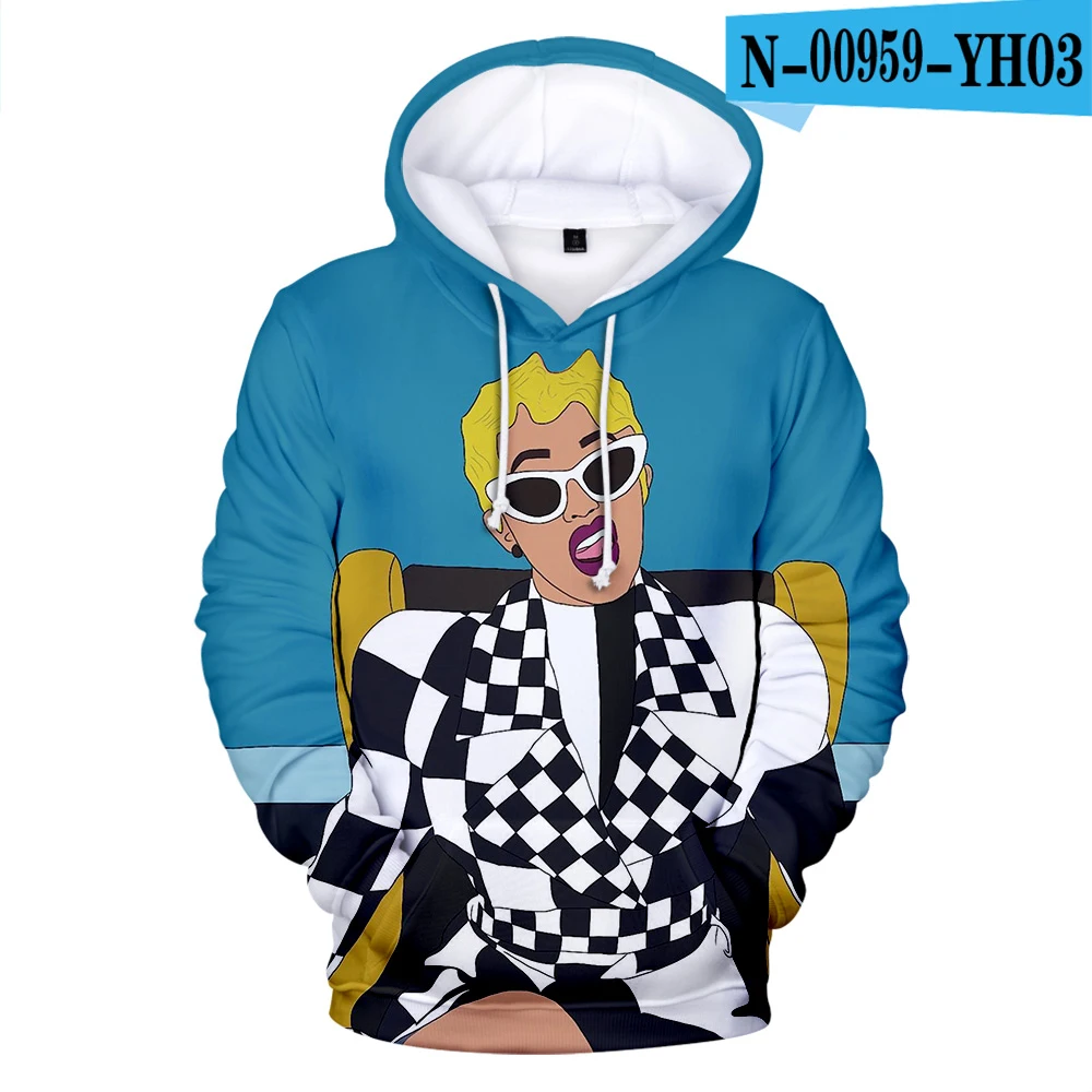 13 3d толстовки пуловер Забавный Милый Cardi B принт модная Толстовка для мужчин и женщин Толстовка Повседневная с длинным рукавом унисекс 3D толстовки с капюшоном топы - Цвет: 13