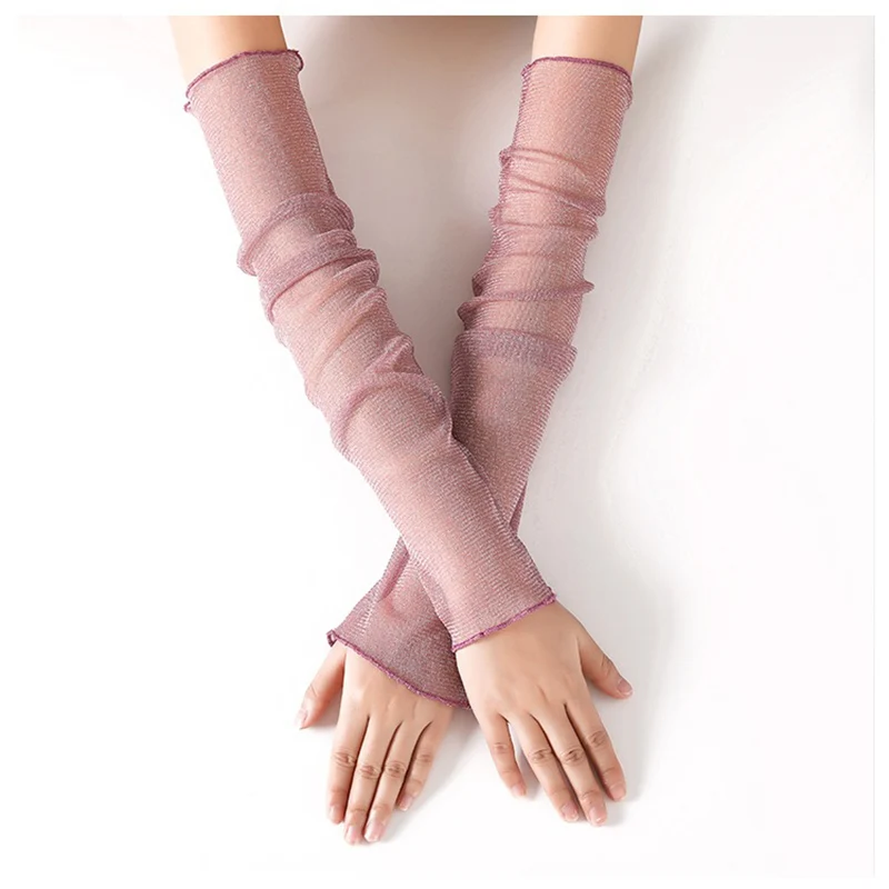 Женские летние солнцезащитные рукава сетчатые кружевные ультрафиолетовые