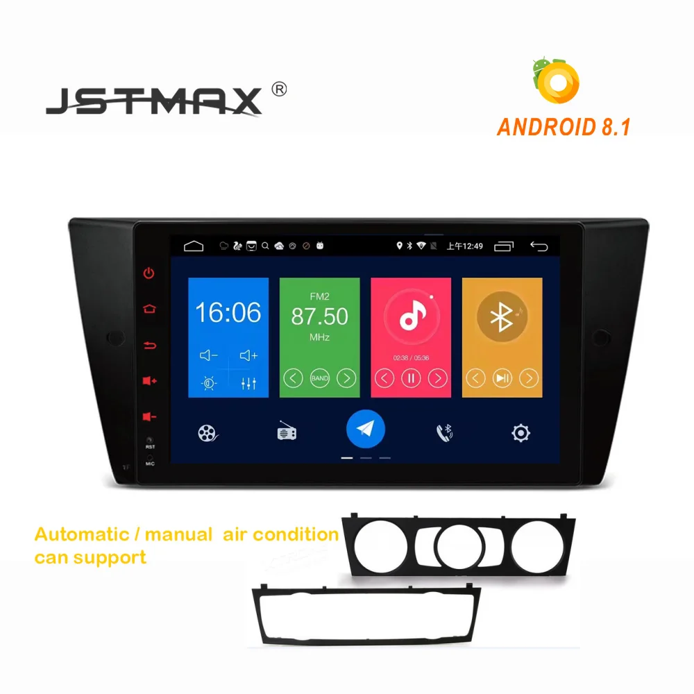 JSTMAX 9 ''Android 8 1 ips Дин dvd плеер радио gps навигации для BMW E90 седан (2005 2012)/E91/E92/E93/M3