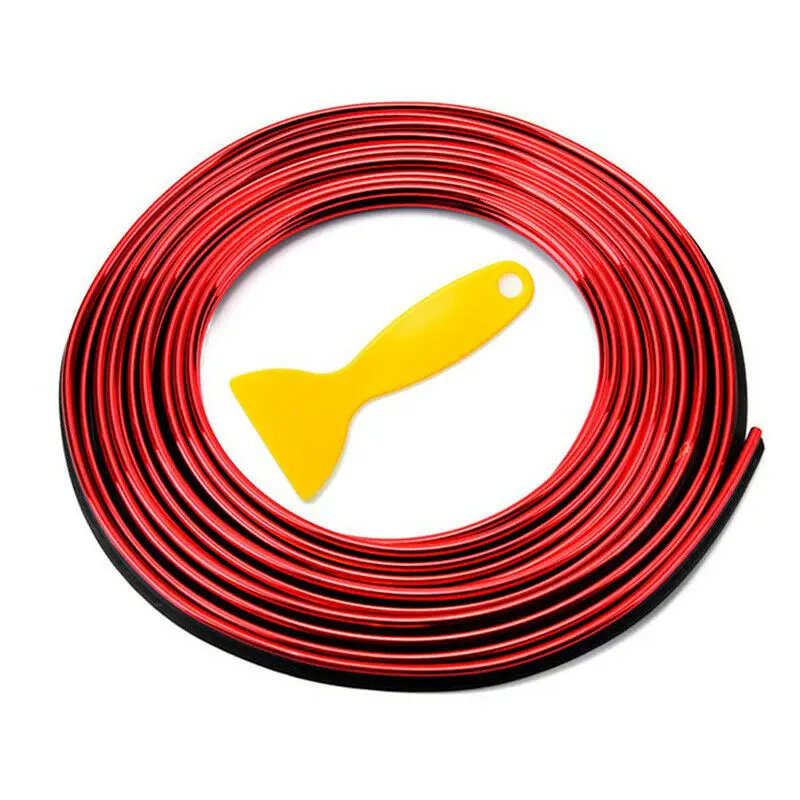 5 м в стайлинге автомобиля матовые красные полосы для украшения интерьера