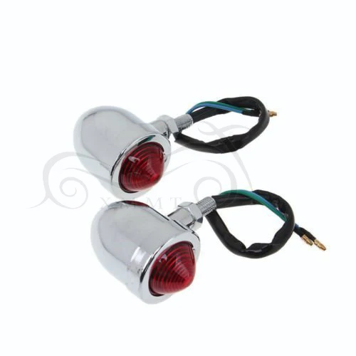 Хромированный индикатор поворота для мотоцикла красный световой сигнал Harley Honda