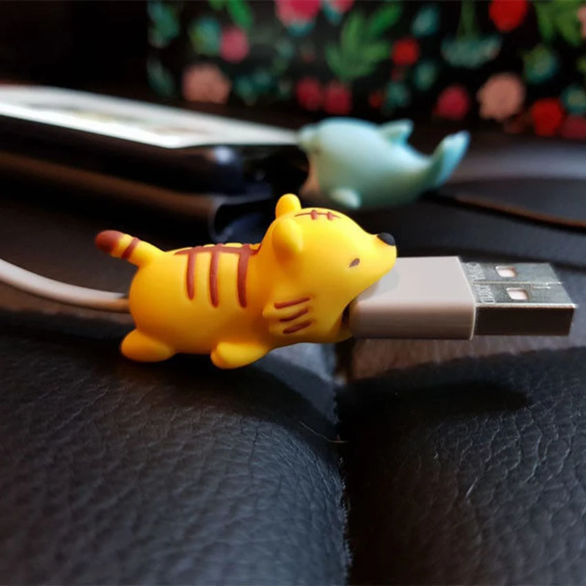 16 различных животных каваи кабель укуса для Iphone Шнур животное телефон аксессуар